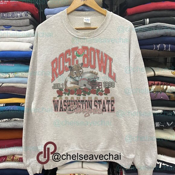 Vintage 90s University Of Washington State Cougars 1998 Rose Bowl Football Shirt - Picture 1 of 2